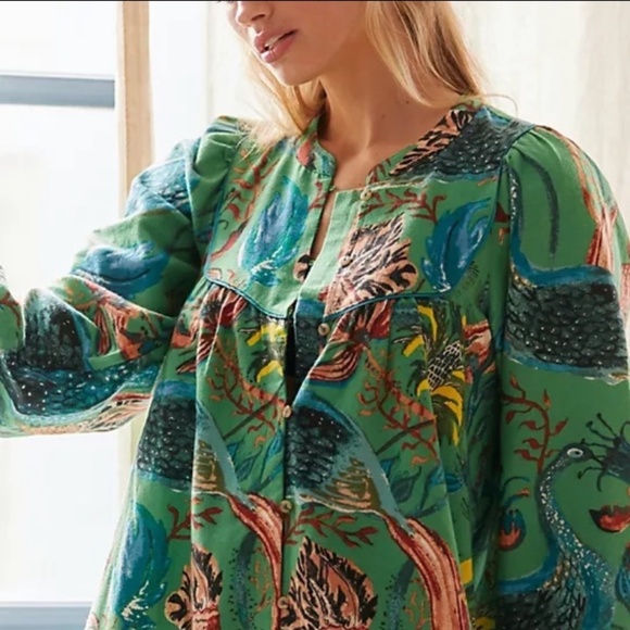 Anthropologie Raphael Balme  Flannel Sleep Dress - Picture 2 of 3